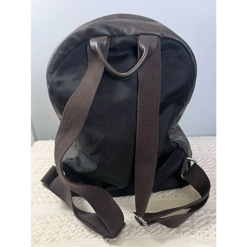 Cole Haan Brown Genuine Pebbled Leather Minimalist Travel Backpack CHDM11031